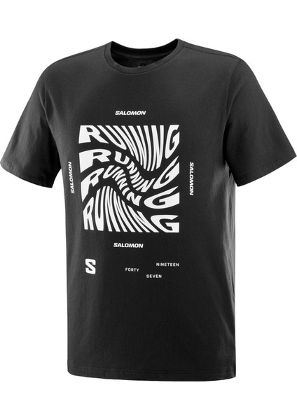 Running Graphic Erkek Siyah Koşu Tişört modelleri