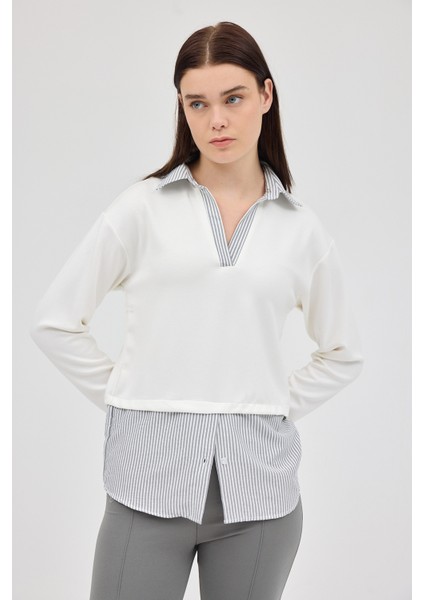 8241A Gömlek Detay Bluz Ekru fiyatları