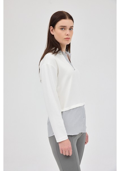 8241A Gömlek Detay Bluz Ekru modelleri