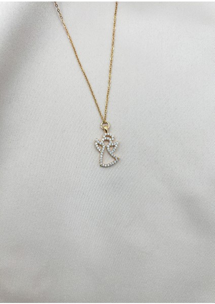 Fıora Zirkon Taşlı Melek Kolye Ayarlanabilir Gold Zincir fırsatları