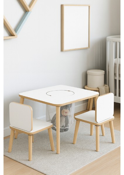 Çocuk Aktivite Masası, Çalışma Masası Sandalye Takımı Sepetli Etkinlik Masası- Yaz- Sil Yüzey indirimleri