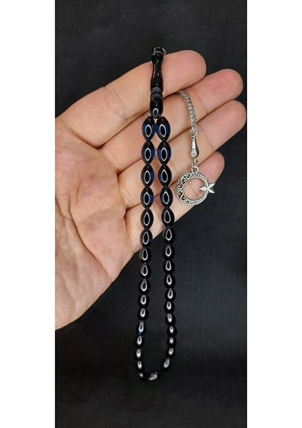 Uçak Camı Tesbih Mavi-Siyah Sürmeli Beyzi Kesim T-425 fırsatları