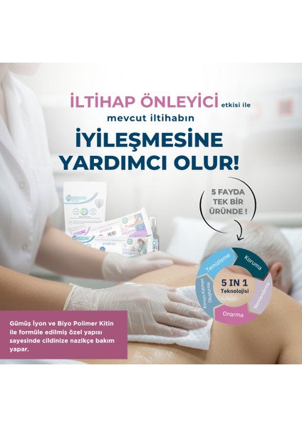 Gümüş İyonlu Yatan ve Evde Hasta Bakım Seti 50'li Perine Vücut Temizleme Mendili, Vücut Temizleme Kesesi, Bone fiyatları