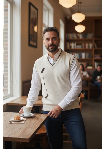 Erkek Çelik Örgü Intersiye Kışlık Kalın Triko V Yaka Triko Örgü Tüylenmez Baba Süveter fiyatları