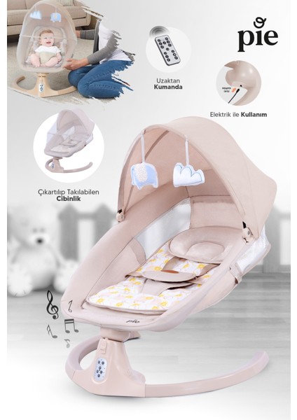 Pie Yenidoğana Uygun Otomatik Sallanabilir Kumandalı Bluetooth Müzikli Ana Kucağı