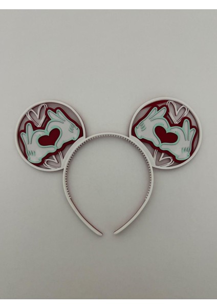 Kalp Figürlü Mickey Tarzı Taç – Aşk Temalı Parti & Fotoğraf Aksesuarı