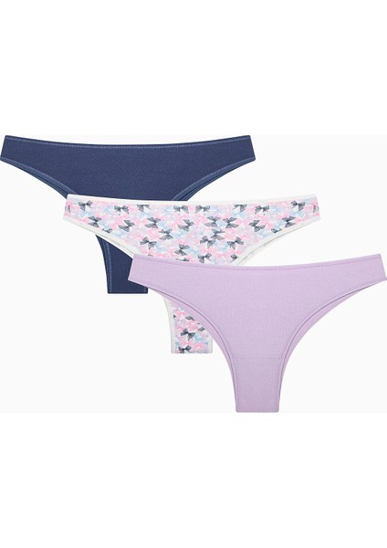 Pretty Bows 3lü Çok Renkli Brazilian Külot