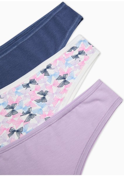 Pretty Bows 3lü Çok Renkli Brazilian Külot