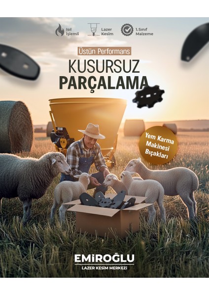 Papatya Tipi Yem Karma Makinası Bıçağı Ø90 modelleri
