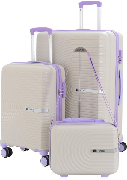 Polipropilen 3'lü Valiz Seti Büyük & Kabin & Makyaj V374