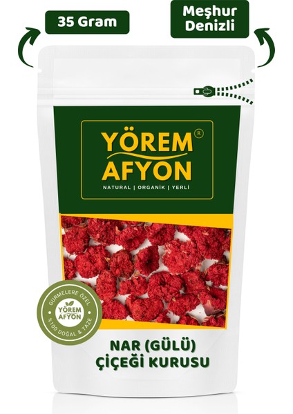 Yörem Afyon Meşhur Denizli Irlıganlı Yöresinden Tomurcuk Nar Çiçeği Kurusu, Nar Gülü (Punica Granatum) | 35GR.