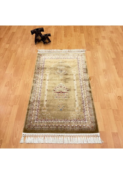 Desenli Ipek Sarı Seccade modelleri