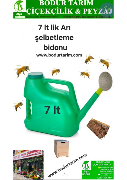 Bodur Tarım Bulancak Kalite Plastik 7 Lt Lik Süzgeçli Arı Şelbetleme Yemleme Bidonu