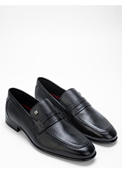 Erkek Deri Klasik Ayakkabı Kısa Topuklu Siyah 204 6059K Rahat Kullanım