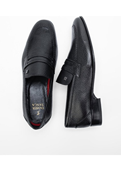 Erkek Deri Klasik Ayakkabı Kısa Topuklu Siyah 204 6059K Rahat Kullanım