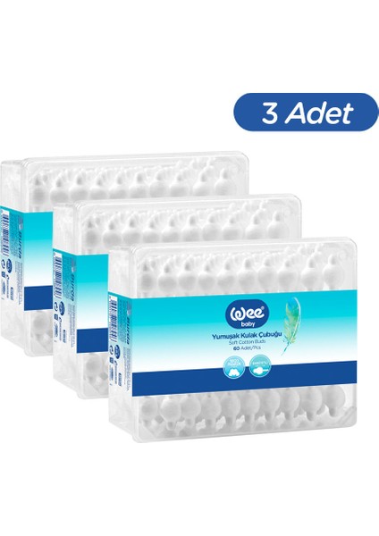 Emniyetli Kulak Temizleme Çubuğu Seti (60x3 180 Adet)