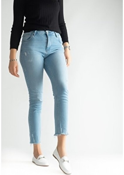 Kadın Babet Beyaz Cılt Deri Şık Tasarım 1 cm Topuklu Rahat Ayakkabı