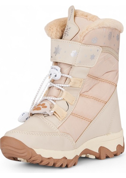 Günlük Kız Çocuk Kar Botu Cırtlı Lastik Bağcıklı Kürklü Kar Desenli Kalın Tırtıklı Taban Bootie 014 fiyatları