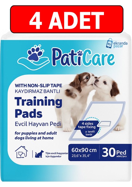 Trainingpads Yavru Köpek Tuvalet Eğitim Pedi 60X90CM 30LU Yapışkanlı Çiş Pedi 4ADET fiyatları
