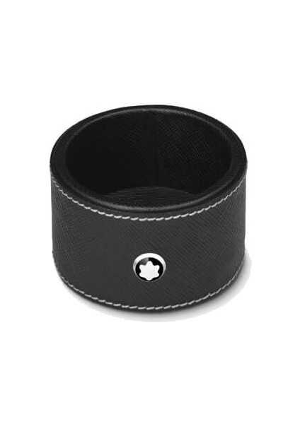 Siyah Deri Yuvarlak Masa Tepsi (Küçük) 133162