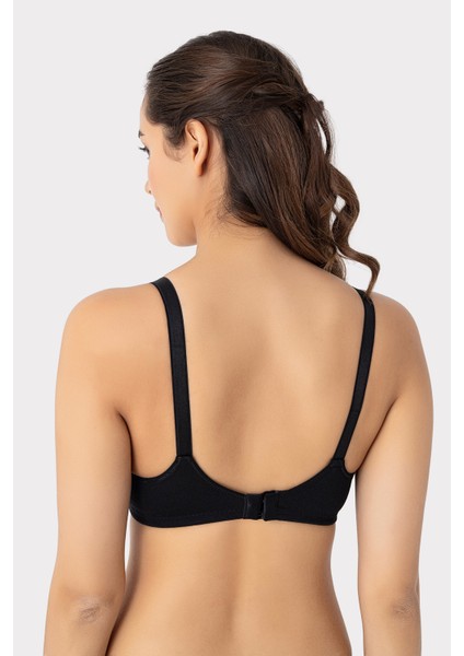 3 Adet Siyah Kadın Pamuklu Emzirme Sütyeni Balensiz Hamile Lohusa Esnek Yumuşak Kumaş