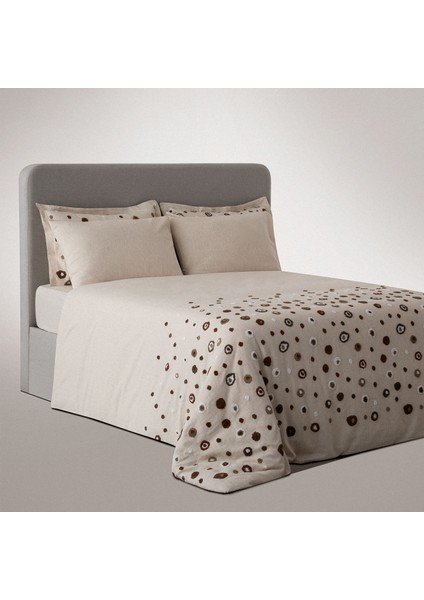 Lal Battal Boy Nevresim Takımı Pamuk Keten Panç Nakışlı Bej 240X220 cm indirimleri