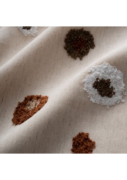 Lal Battal Boy Nevresim Takımı Pamuk Keten Panç Nakışlı Bej 240X220 cm