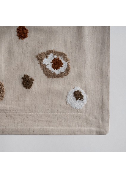 Lal Battal Boy Nevresim Takımı Pamuk Keten Panç Nakışlı Bej 240X220 cm