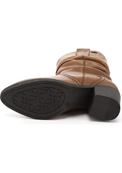 Kadın Taba Antik Kalın Topuklu Körüklü Hakiki Deri Çizme indirimleri