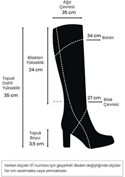 Fabia Siyah Renk Kadın Diz Altı Çizme