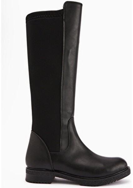 Benedikta Siyah Oval Burunlu Dalgıç Kumaş Detaylı Çizme indirimleri