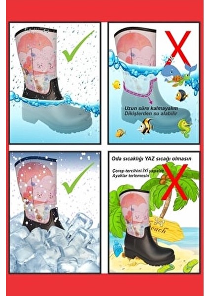 Minnie Mouse Imza Baskılı Kadın Yağmur Çizmesi