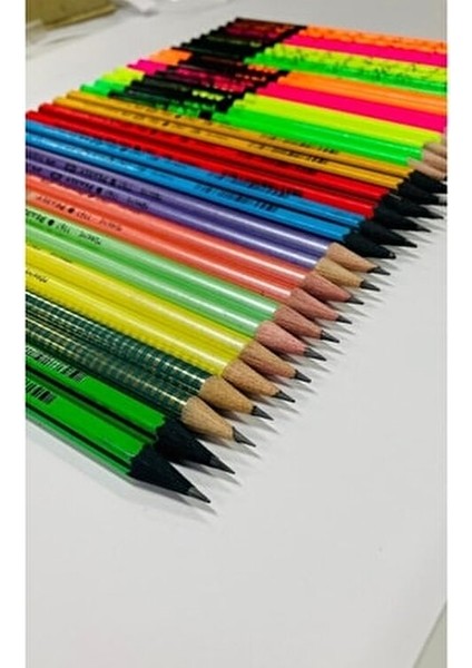 Kaliteli 12 Adet Kurşun Kalem Renkli ve Neon Seçenekleriyle Eğlenceli Çizimler İçin modelleri