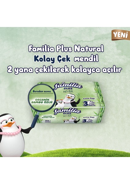 Plus Natural Çek Al Mendil 150LI (18 Paket x 150 Yaprak)