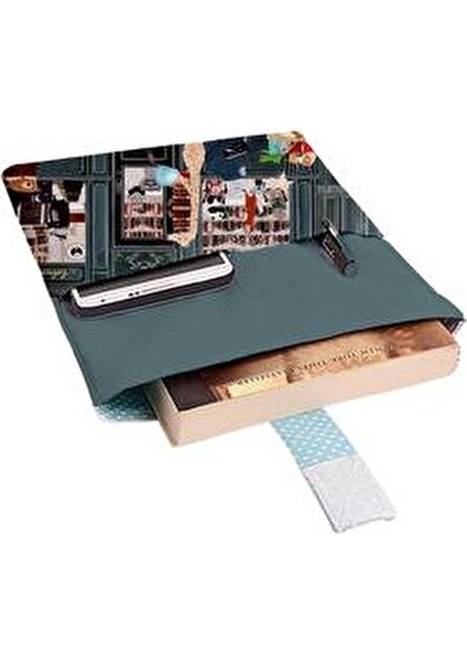 Desenli Yıkanabilir Cepli Kitap Kılıfı 20 x 25 cm Çok Amaçlı Çanta Renkli Tasarım fırsatları