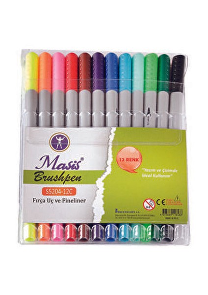 Fırça Keçe Uç Fineliner Kalem 12 Renkli Uzun Ömürlü Kullanım İçin Tasarlandı modelleri