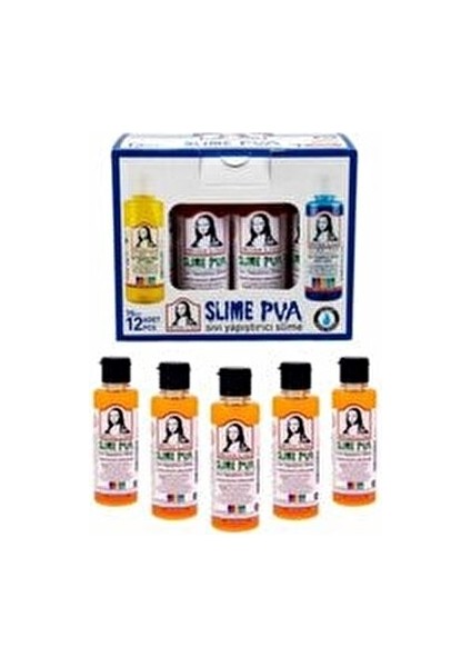 Sıvı Yapıştırıcı Slime Fosforlu Turuncu 70 ml 12'li Set Çocuklar İçin Güvenli Kullanım modelleri