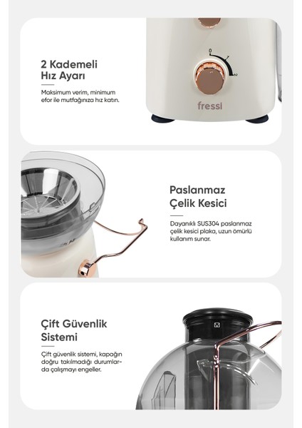 Katı Meyve Sıkacağı Hız Ayarlı 1,2l 800W FR-KM01 Essenza indirimleri