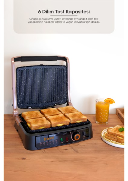 FR-TM01 Vintage Retro Izgara ve Tost Makinesi 6 Dilim Kapasiteli 2000W indirimleri