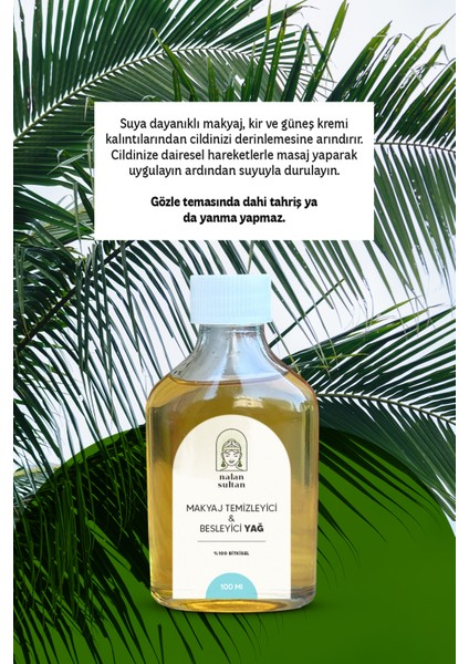 | Bitkisel Hindistan Cevizi Yağlı Besleyici Makyaj Temizleme Yağı, Göz Yakmayan Formül, Parfümsüz (100 ml) fiyatları