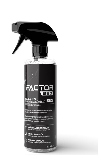 Factor 360 Glazen Cam Kireç Sökücü 500 ML
