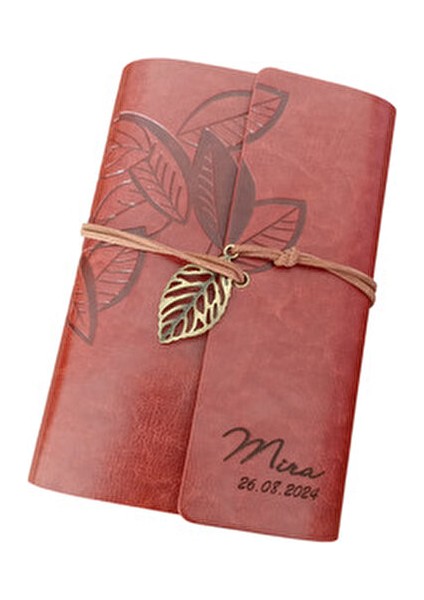 Kişiye Özel Taba Renkli Defter 75 Yaprak Kaliteli Suni Deri Kapaklı 18.5x12.5 cm