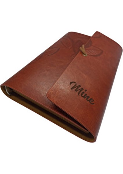 Kişiye Özel Taba Renkli Defter 75 Yaprak Kaliteli Suni Deri Kapaklı 18.5x12.5 cm