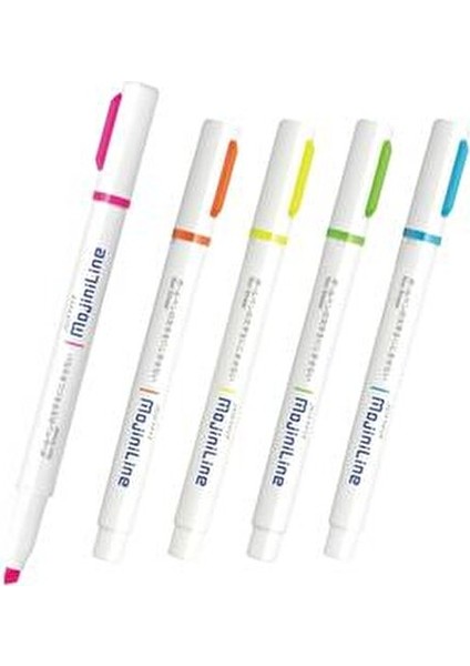 Justfit Fosforlu Kalem 5'li Set Bulaşmayan Yumuşak Uçlu Renkli Kalemler