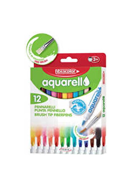Aquarell 12 Renk Keçeli Kalem Seti Fırça Uçlu 12 Parça İtalyan Kalitesi fiyatları