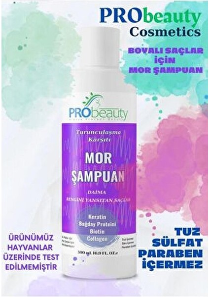 Mor Şampuan Boyalı Saçlar İçin Renk Koruyucu Etki 500 ml Tuzsuz Parabensiz indirimleri