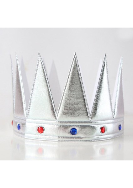 Gümüş Renk Eva Yumuşak Kral Kraliyet Tacı Yetişkin Çocuk Uyumlu 55 cm modelleri