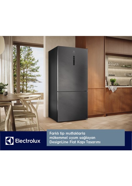 LNT7MD58B 700 Serisi TwinTech No Frost D Enerji Sınıfı Inverter Alttan Donduruculu Buzdolabı Koyu Inox