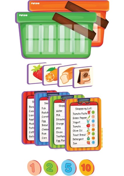 Shopping List / Eğitici Oyuncak / Alışveriş ve Parayı Öğreten Oyun / 70 Parça / +3 Yaş modelleri