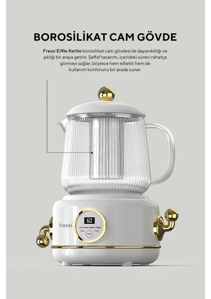 YSB-GC02 Eiffel Beyaz 600ml Elektrikli Çok Fonksiyonlu Cam Su Isıtıcısı Kettle Bitki Çayı Makinesi fırsatları